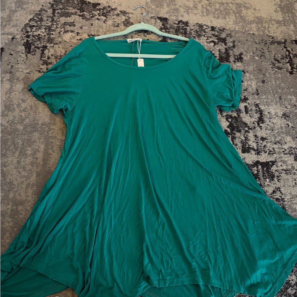 Women’s Teal Short Sleeve Swing Blouse